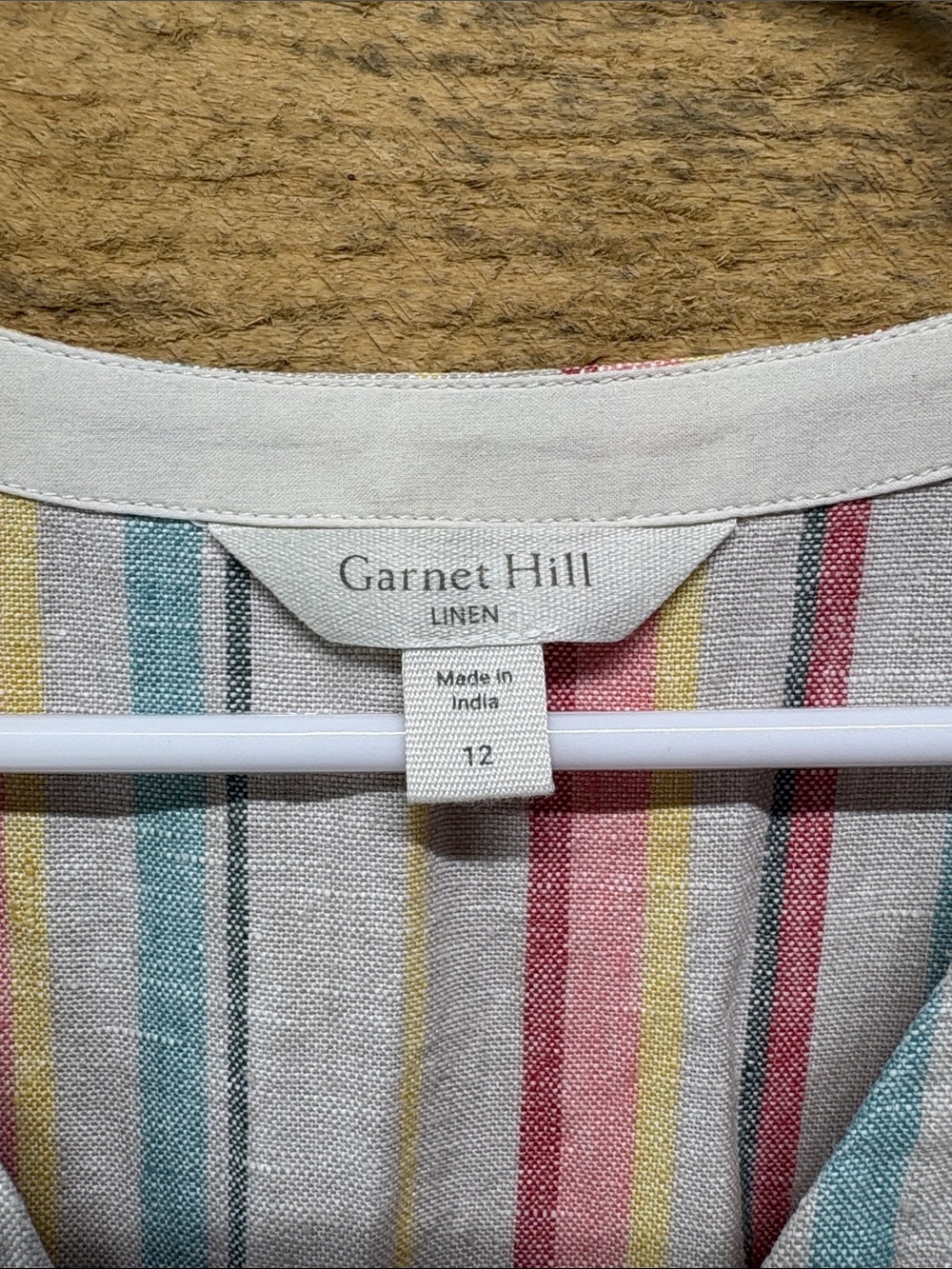 Garnet Hill Button Down Striped Midi Dress - Picture 2 of 7